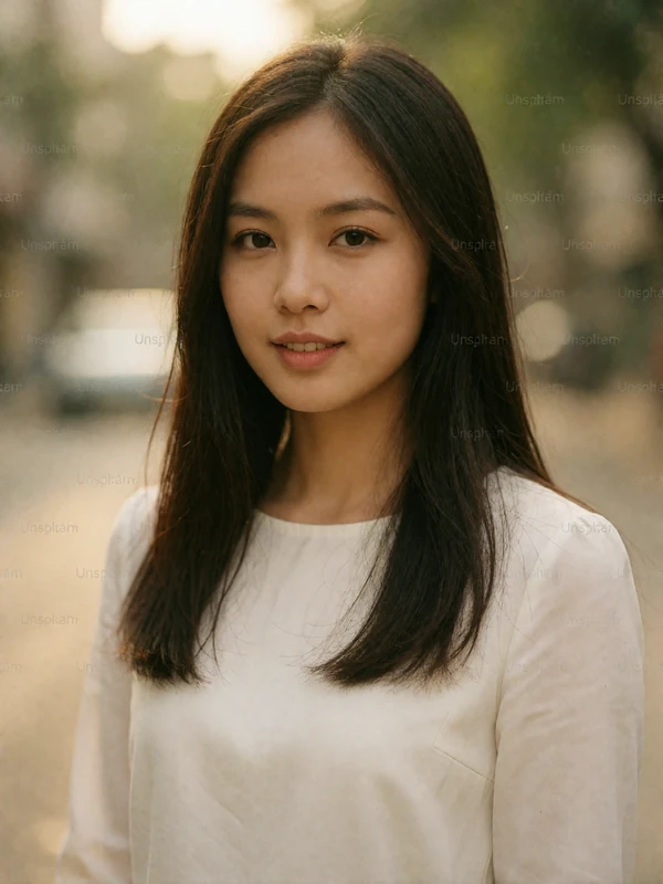 Vietnamese woman in her mid twenties wearing a white blouse, an example EasternSingles member profile photo