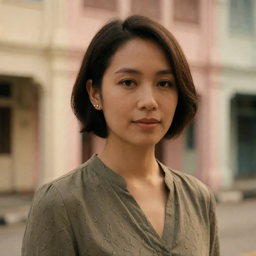 Thai woman in a soft white blouse with a bright natural smile, an example EasternSingles member profile photo